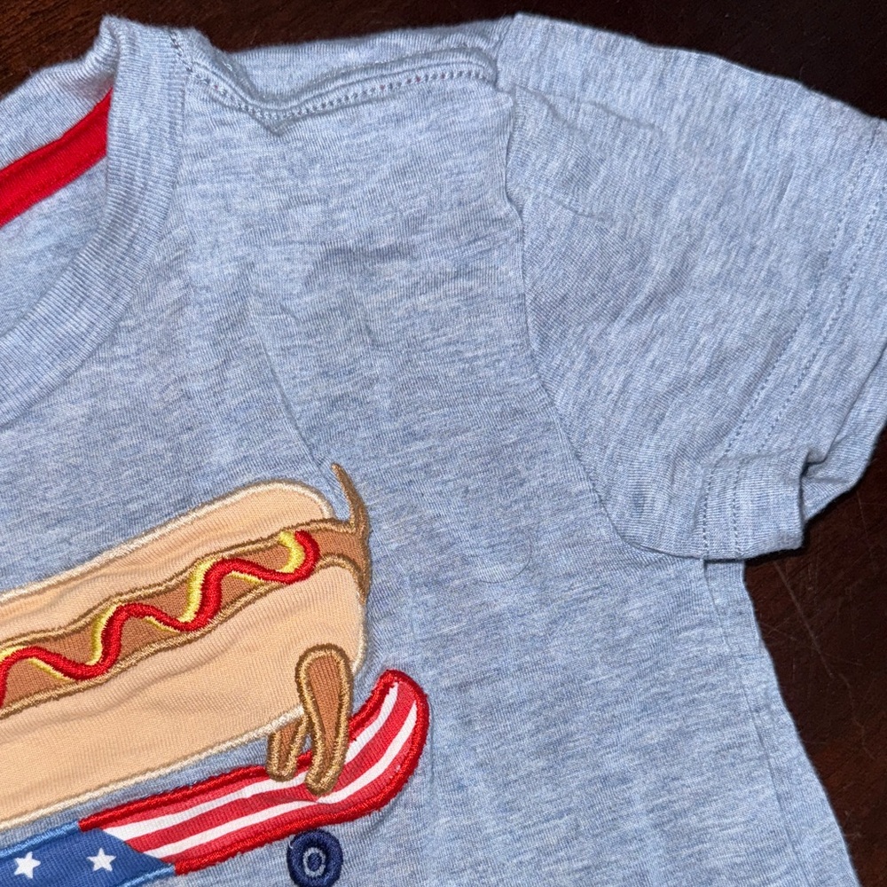 Little Sleepies Light blue Hot Dog on Skateboard Tee - Picture 5 of 5
